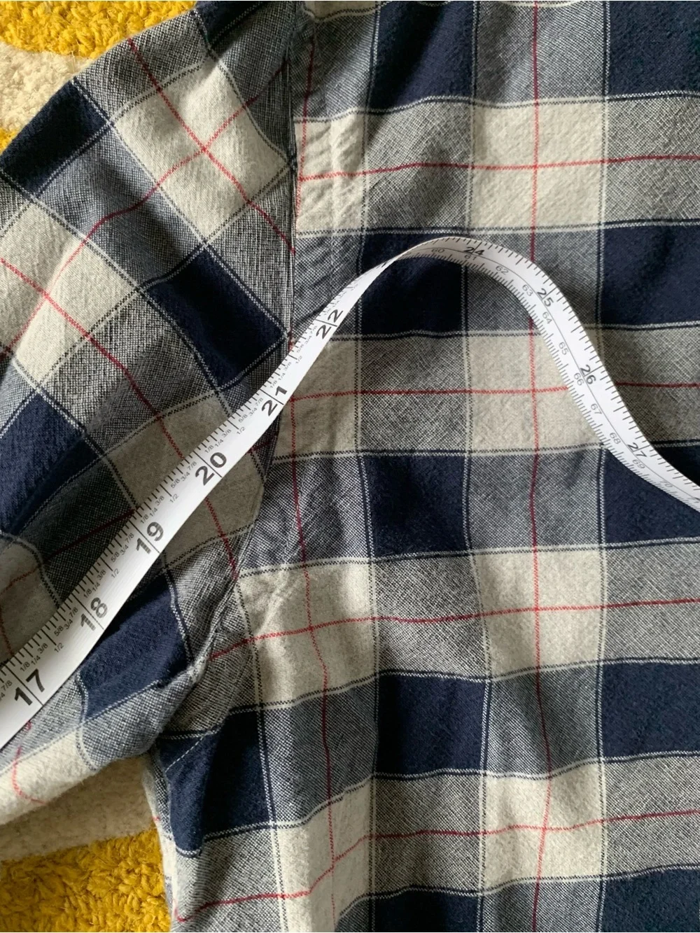 J. Crew Navy and Gray Plaid Button-Down Shirt